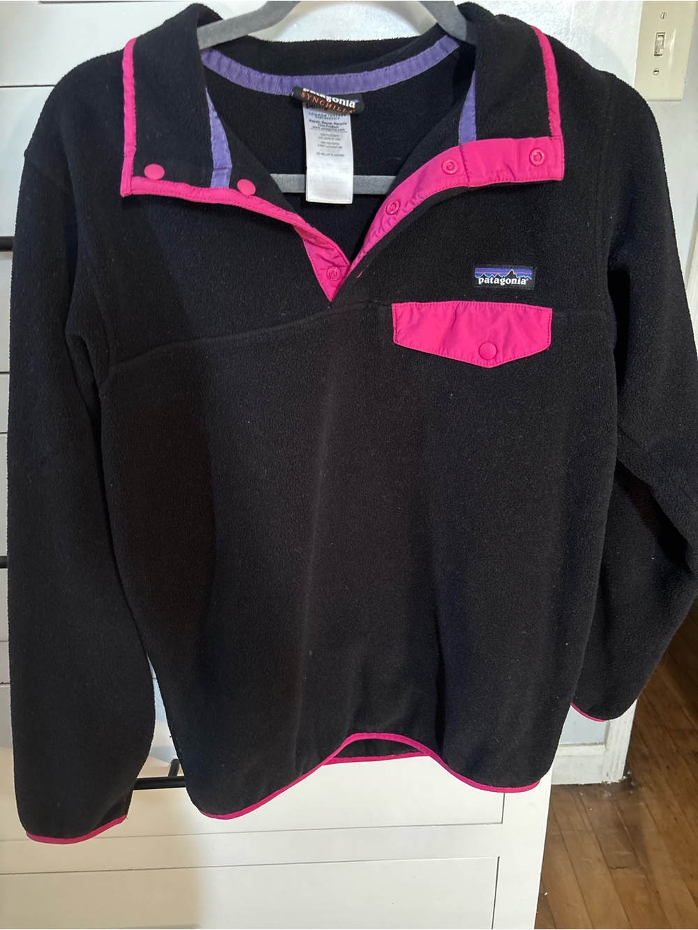 Patagonia Synchilla Pullover with Pink Trim